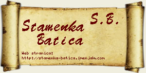 Stamenka Batica vizit kartica